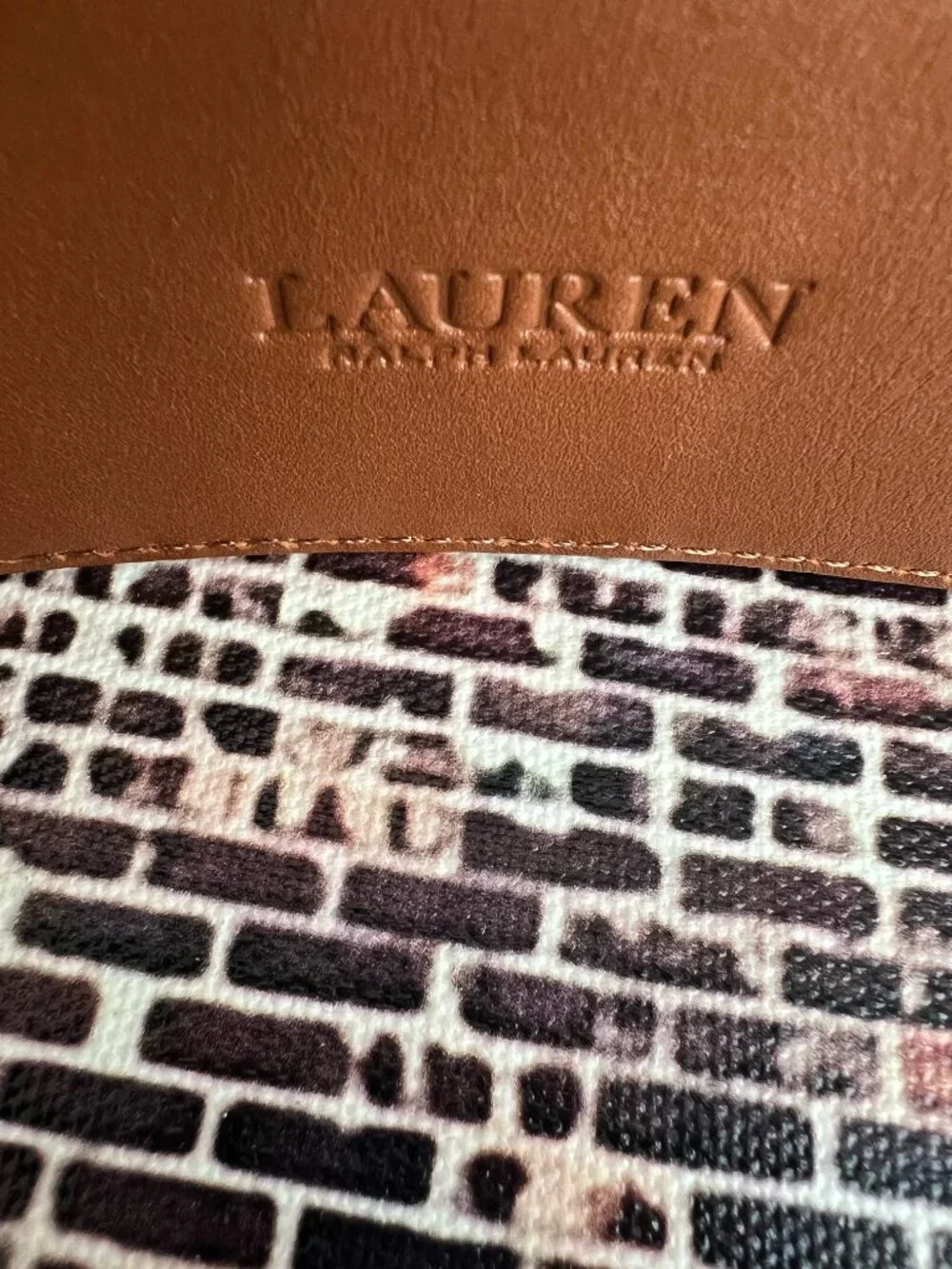 Ralph Lauren Croc embossed chain padlock leather belt. Size 2x